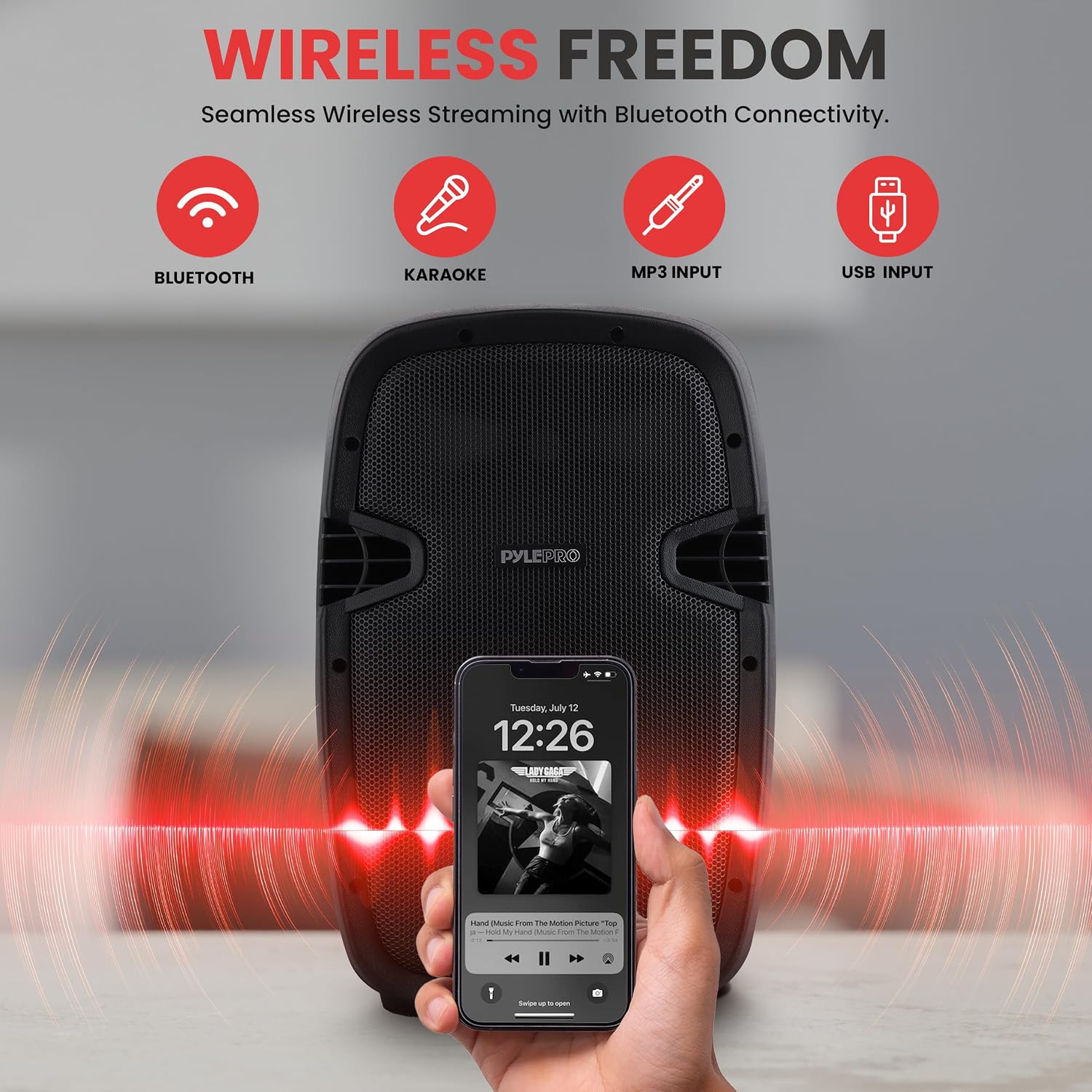 Wireless Portable PA Speaker System - 1000W High Powered Bluetooth Compatible Active + Passive Pair Outdoor Sound