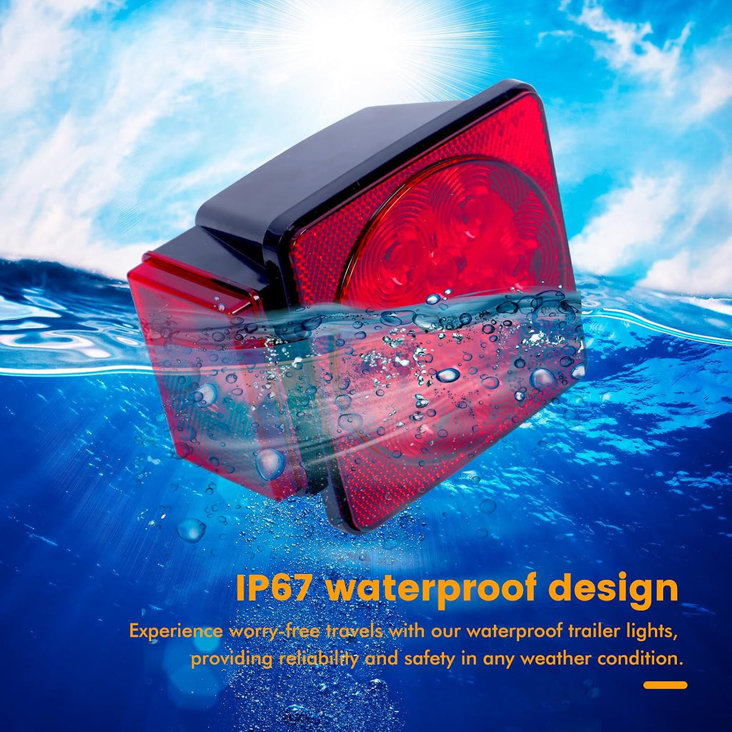 70205 Trailer Light Kit - 12V All LED, Left and Right Waterproof Submersible for Trailers, Boat Trailer Truck Marine