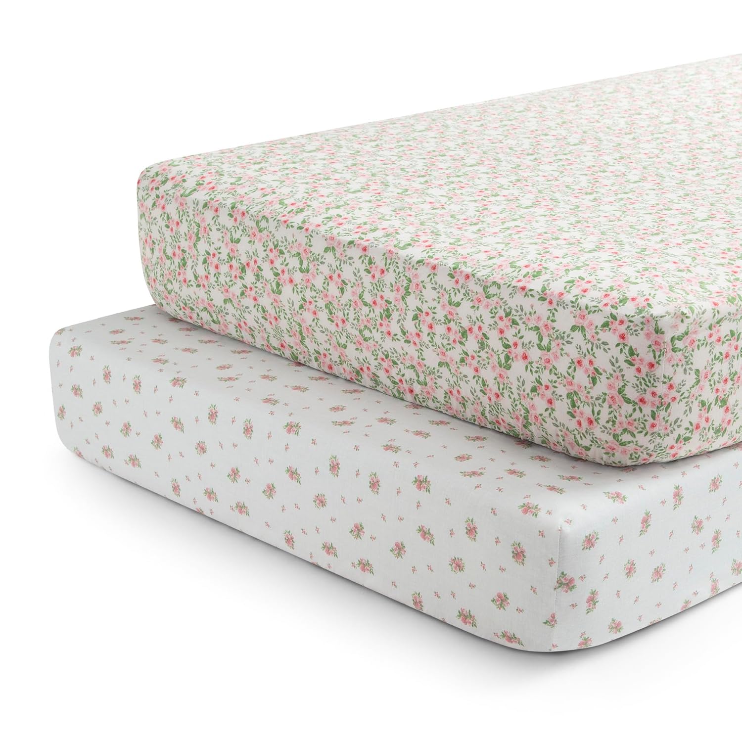 Fitted Crib Sheets for Girls and Boys - Crib Sheet for Standard Crib and Toddler Mattresses - 28x52 Inch (Pack of 2)