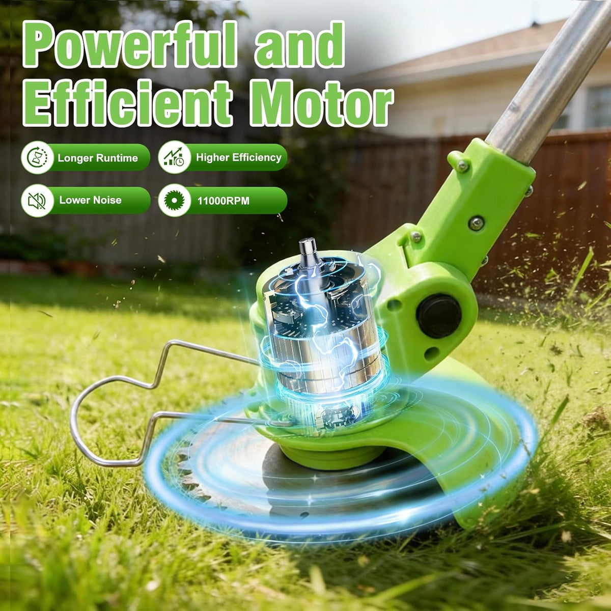 3-in-1 Cordless Weed Wacker: 21V Battery Powered Weed Eater | Electric Brush Cutter Lawn Edger with 2 x 2000mAh