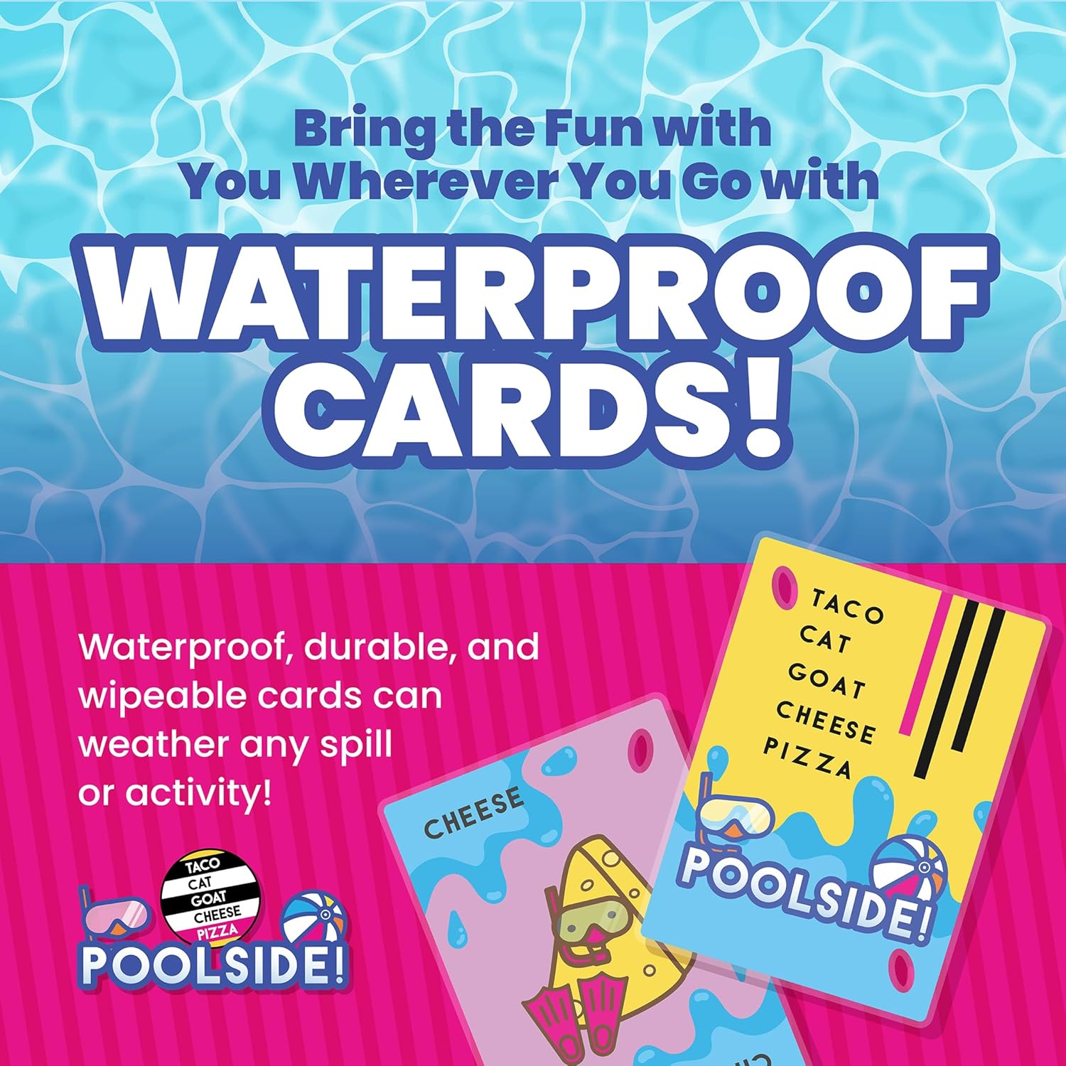 Pool Edition Wildly Entertaining Waterproof Card Game for Outdoor Game Days | Easy to Play with 10 Minute Rounds |