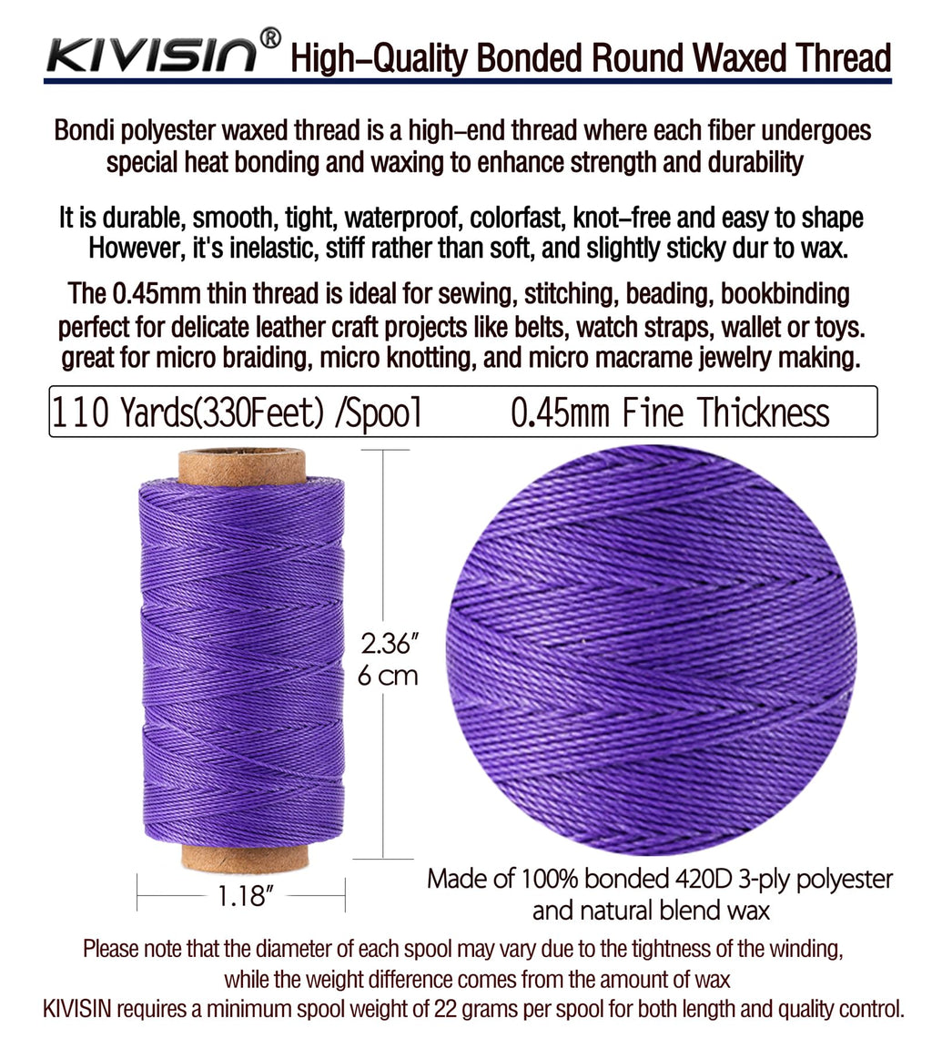 12 Trend-Inspired Colors 0.45mm Waxed Thread for Beading & Micro Macrame