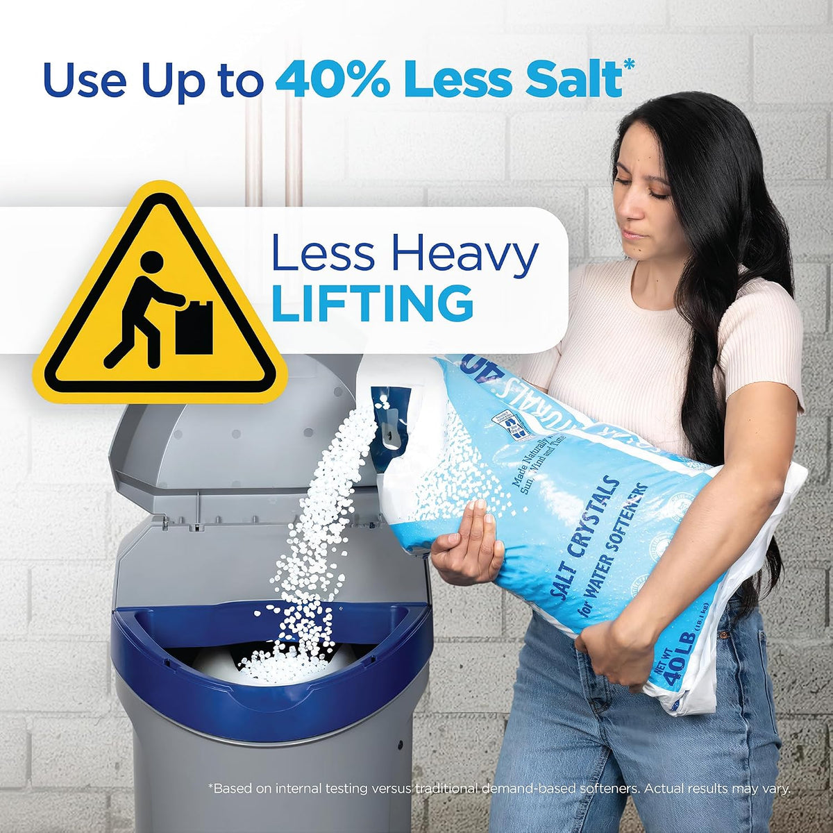 EPS120 Whole House Water Softener for Medium Households (3-4 People) – AutoSense AI Efficiency Compact Cabinet Design