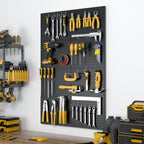 Peg Board, 8 Pack Metal Pegboard Panels with 50 Hooks