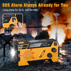 Hand Crank Emergency Radio with 3 Built-in Cable for Hurricane | AM/FM/NOAA Weather Radio with 7400mWh Battery, Hand