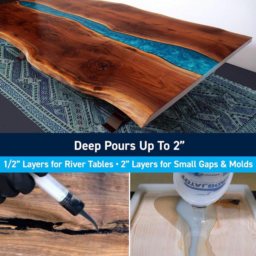 Thickset Deep Pour Epoxy Resin - 1 Gal Casting Kit, 1/2"-2" Pours | Ideal for River Tables, Castings, DIY Crafts