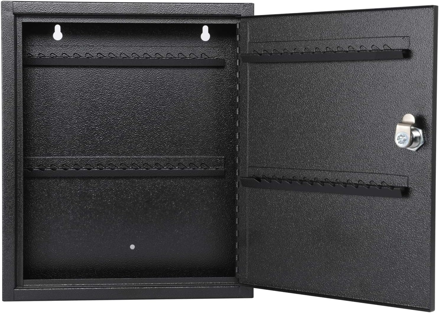 Key Lock Box, Wall Mount 60 Key Cabinet, Black | Numbered Key Storage Organizer, Secure Lock Box, Key Hooks & Labels