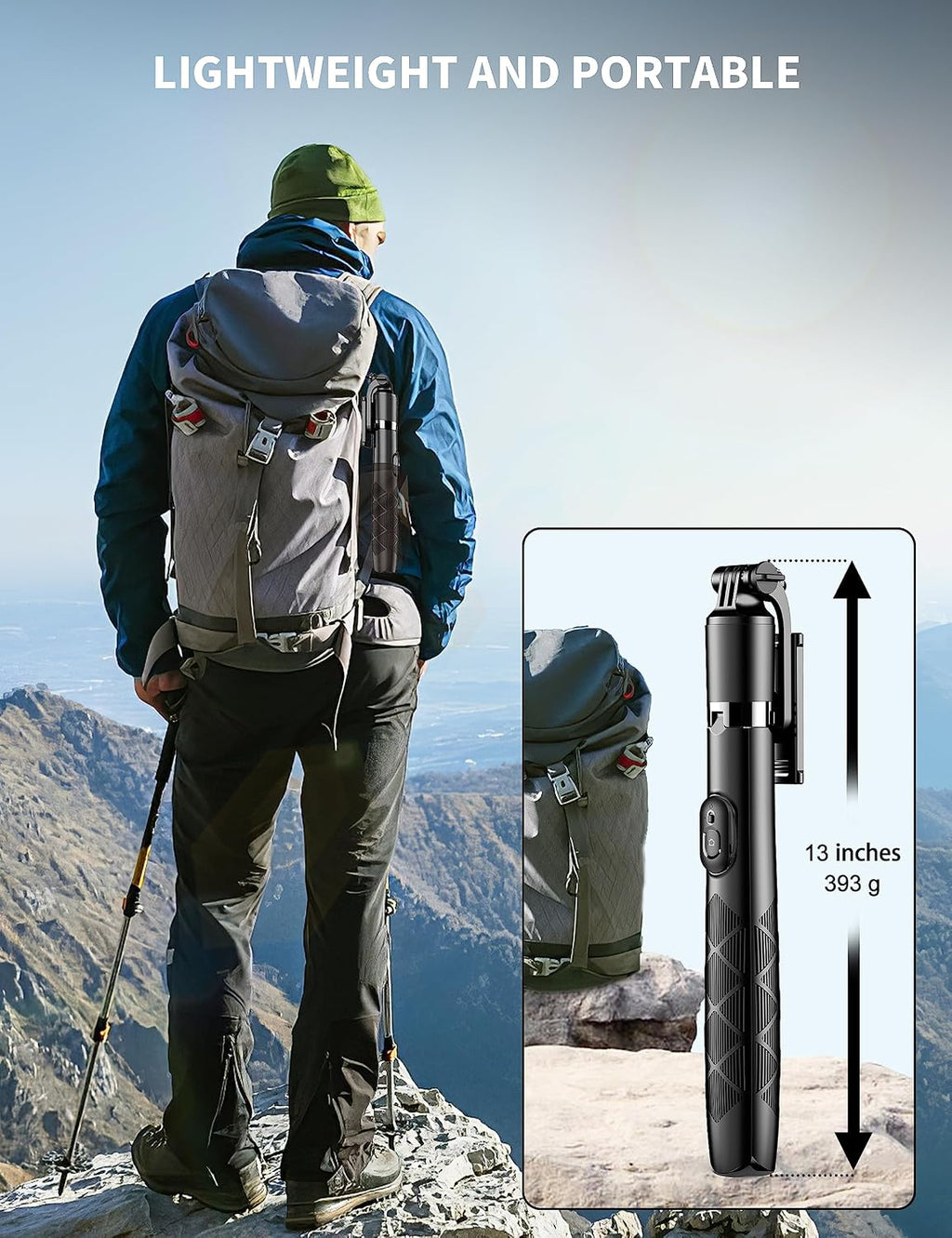 71" Phone Tripod & Selfie Stick, All in One Extendable Cell Phone Tripod with Wireless Remote, Tripods Stand for