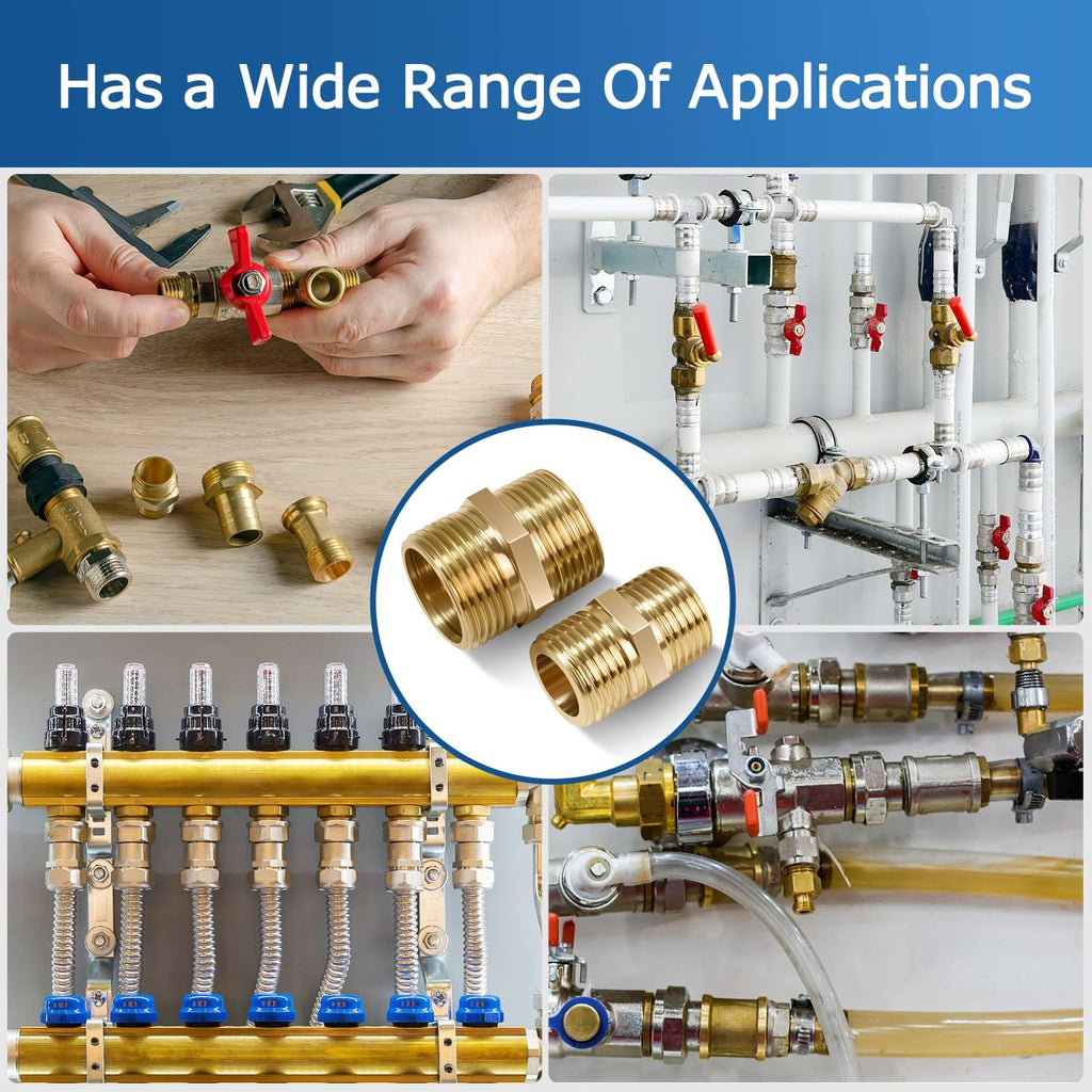 1/2 Inch Npt Brass Nipple Male To Male Pipe Fitting Adapter