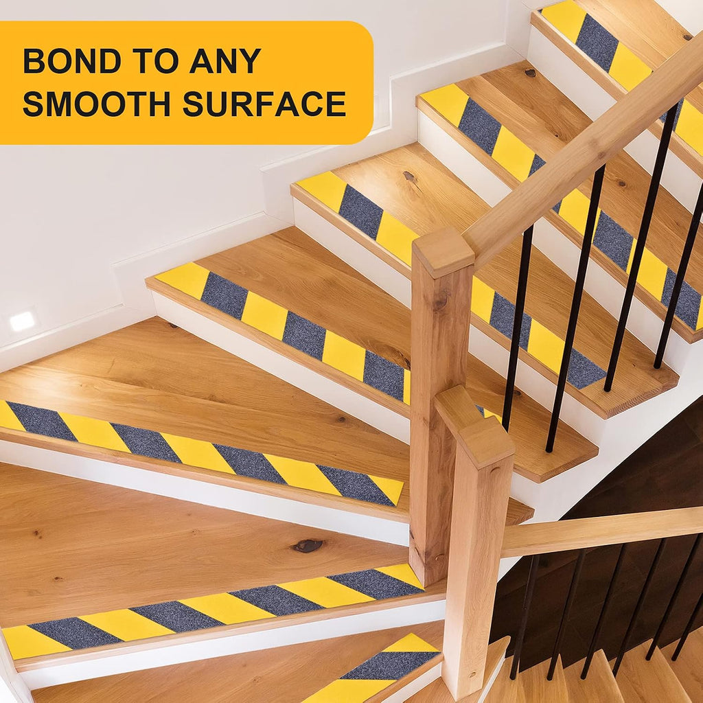 Anti Slip Tape, Waterproof Self Adhesive Yellow 1" x65Ft Grip Tape | High Visibility Safety Warning Tape, High