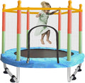 Toddler Trampoline for Kids Ages 1-8, 55'' Small Trampoline with Safety Enclosure Net, Indoor & Outdoor Baby Mini