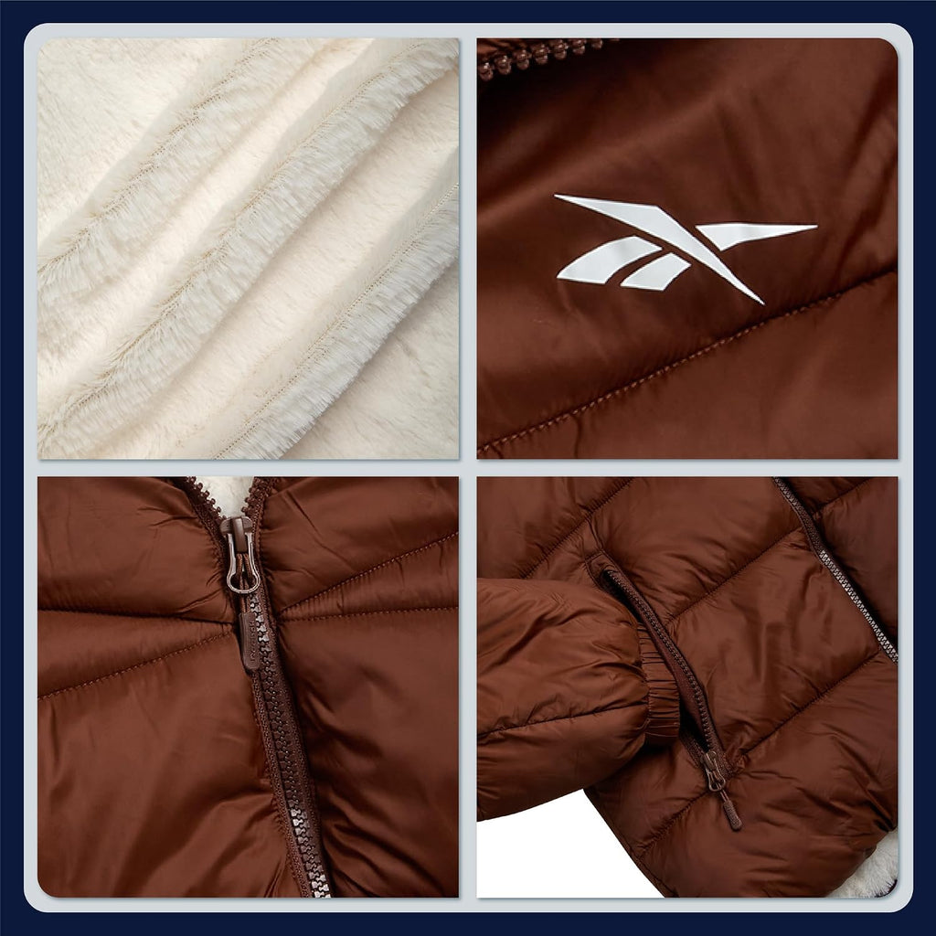 Girls Heavyweight Quilted Puffer Parka Coat with Sherpa Lining | Plush Faux-Fur Hood, Deep Hand Pockets