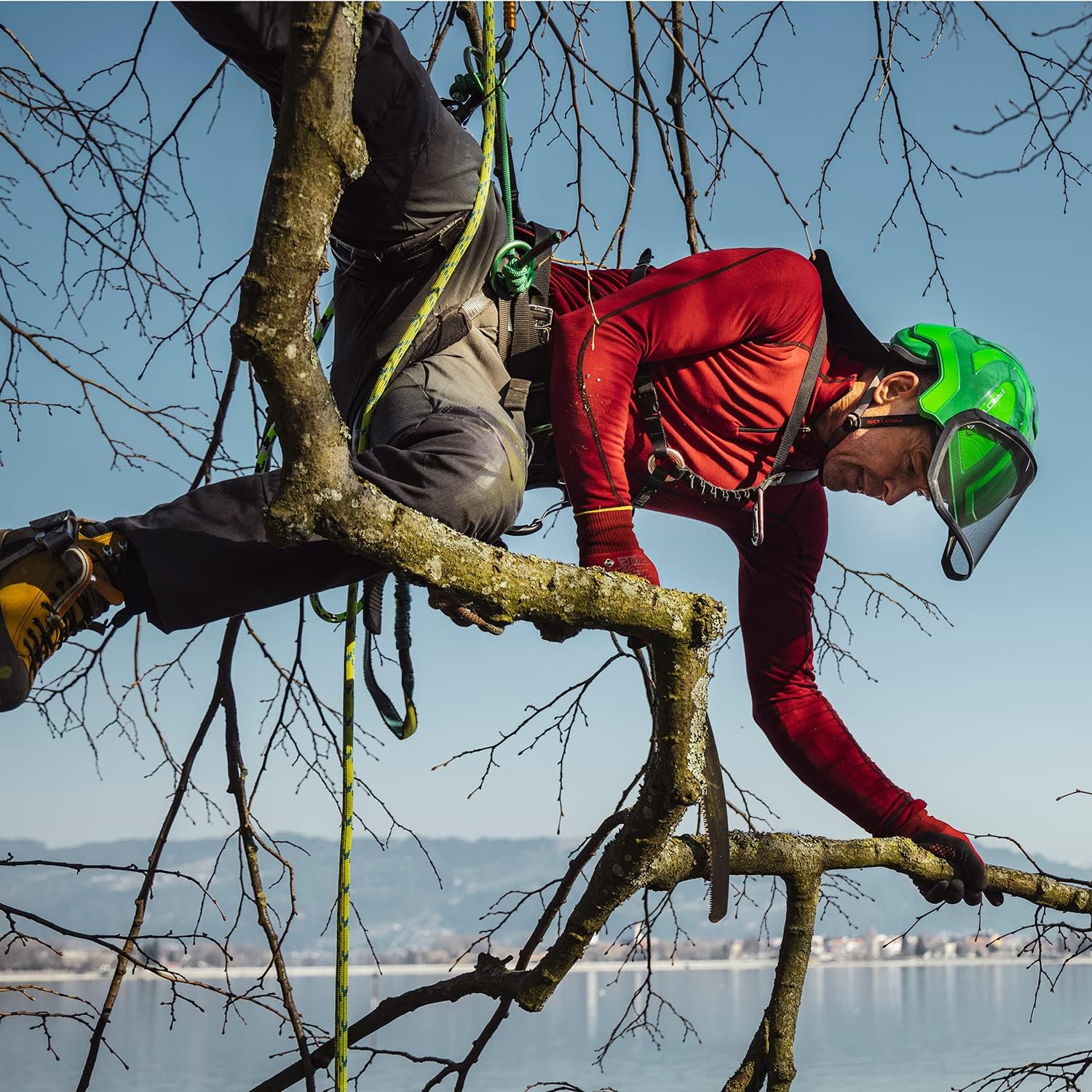 Protos Integral Arborist Helmet - Green & Grey