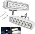 RVZONE 8W 1200LM 120° Marine LED Spreader Lights 2‑Pack, White Housing