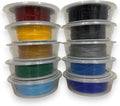 Round Filament Storage, 10-Pack – Stackable Snap-Seal Clear Containers with Rechargeable Silica Desiccant, 1kg