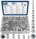 SAE & Metric Rivet Nut Assortment Kit 300 Pcs Stainless Rivnut