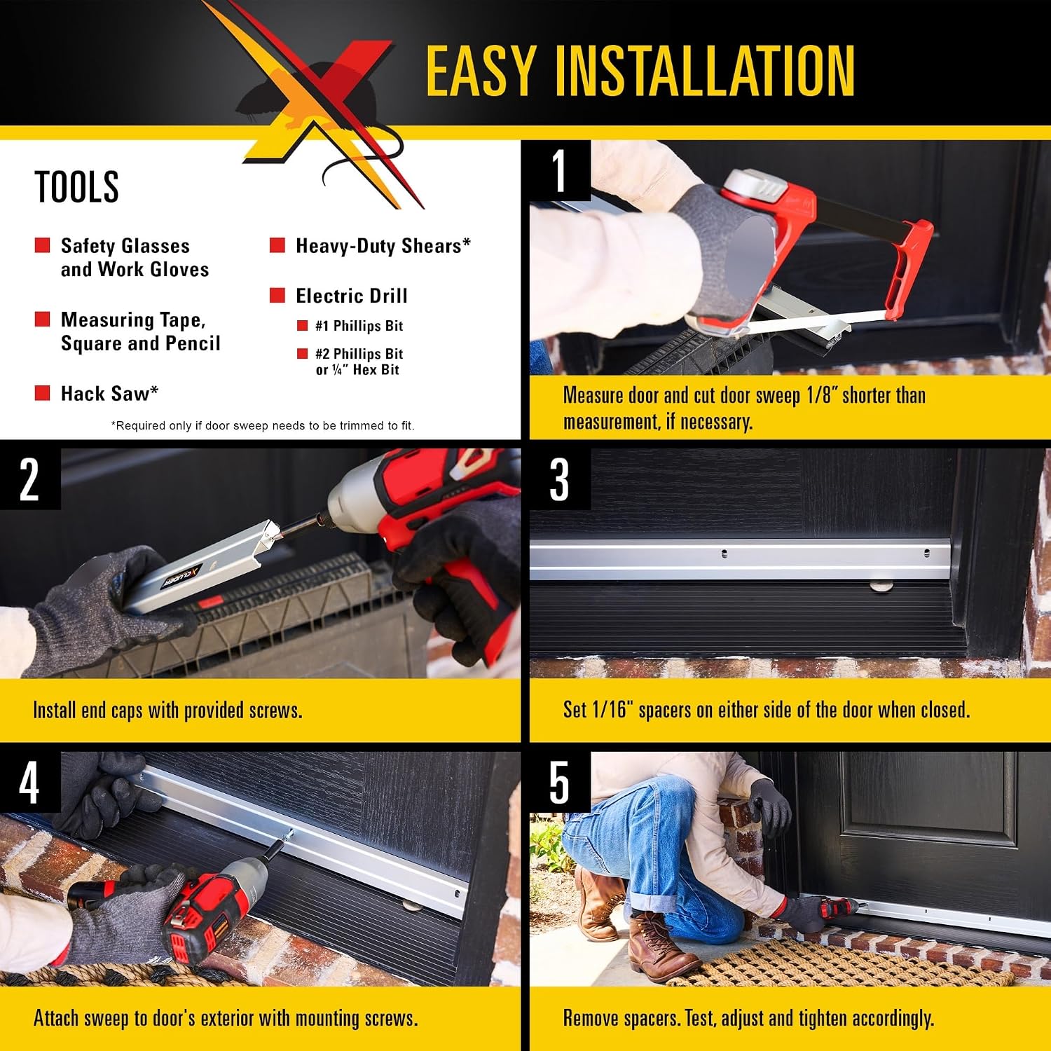 36” Standard Door Sweep, Dark Bronze – Seals Out Rodents & Pests, Enhanced Weather Sealing, Easy to Install; Rodent