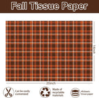 Fall Buffalo Plaid Tissue Paper for Gift Wrap 14x20 Inch 40 Sheets
