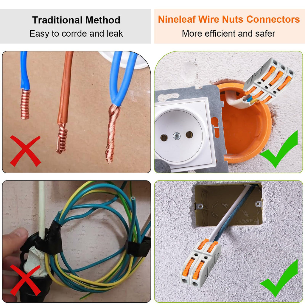 60 Pcs Lever Wire Connectors,1 Conductor Compact Splicing Wire Connectors