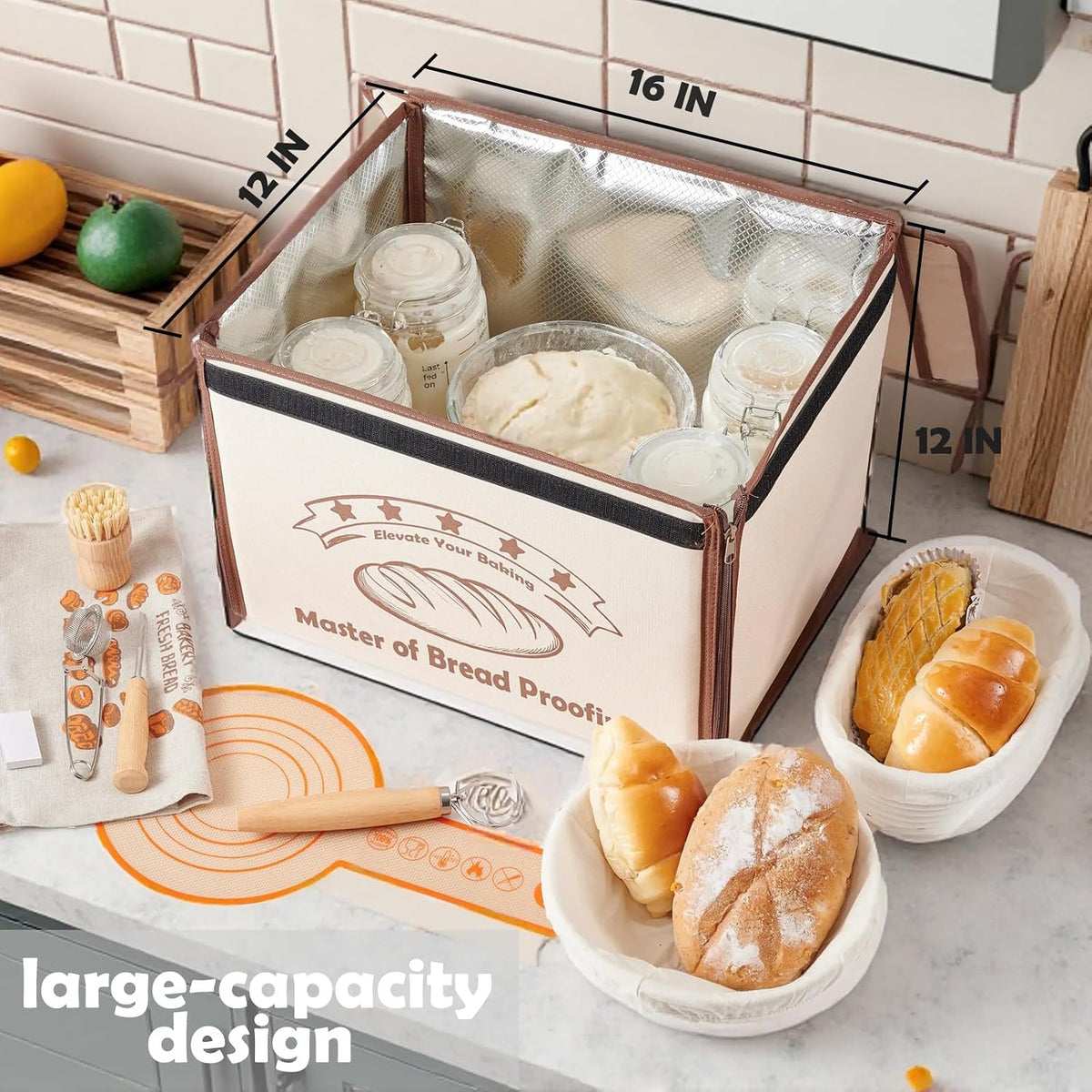 Bread Proofing Box Folding with 50-113℉ Temp Control & 48H Timer Warming