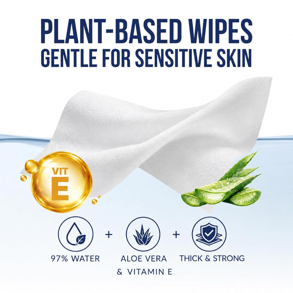 Flushable Wipes Travel Size Individually Wrapped 50 Ct