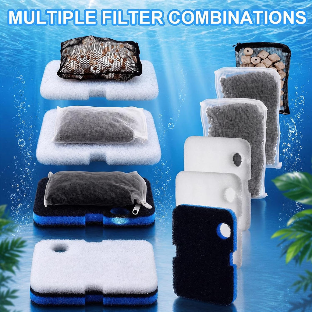 30 Pack Aquarium Filter Media Set Replacement Compatible with Cascade 1200/1500 Ccf2ul Ccf3ul Filter, Bio Sponge