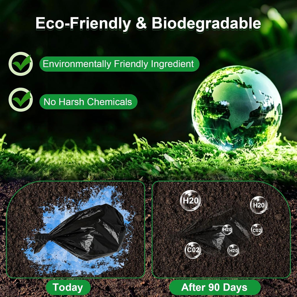 25 Poo Gel and 25 Portable Toilet Bags Set, 8 Gal Biodegradable Waste Bags | Lemon Scent Portable Camping Toilet Bag
