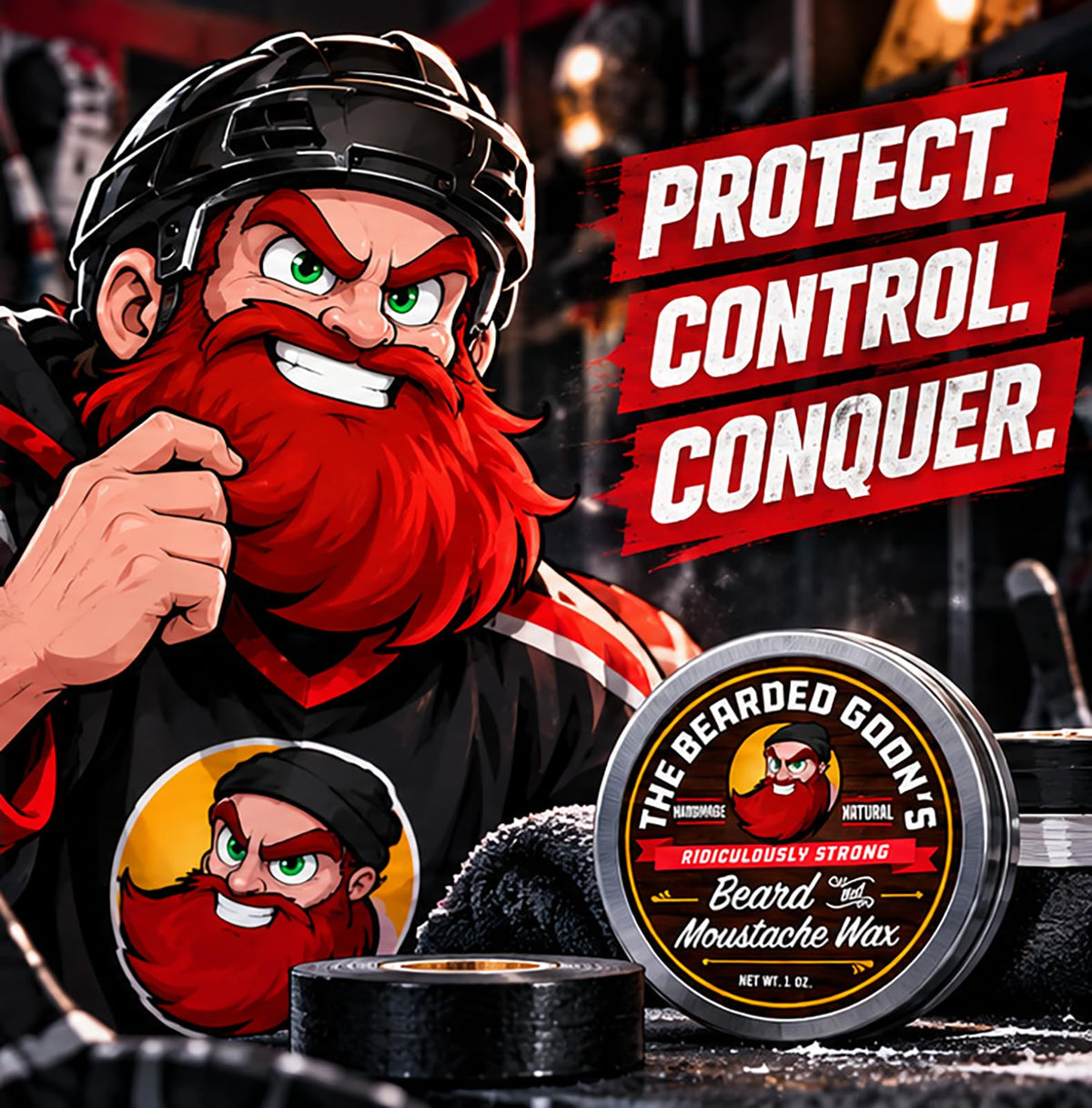 Beard Wax & Mustache Wax for Men, Strong Hold, 1 oz