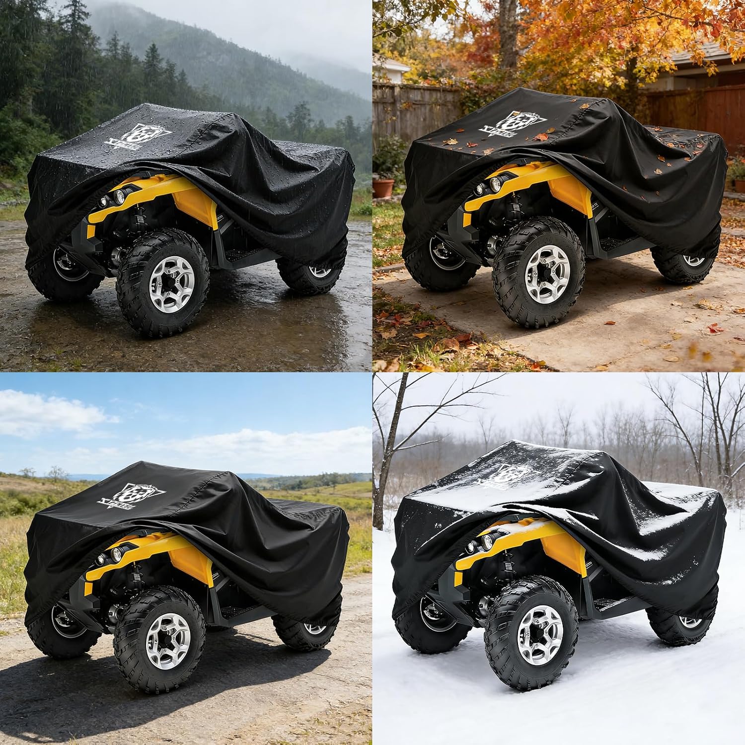 ATV Cover Waterproof Heavy Duty 4 Wheeler Cover | Protects ATV from Snow Rain Sun Dust, Compatible with Can-am