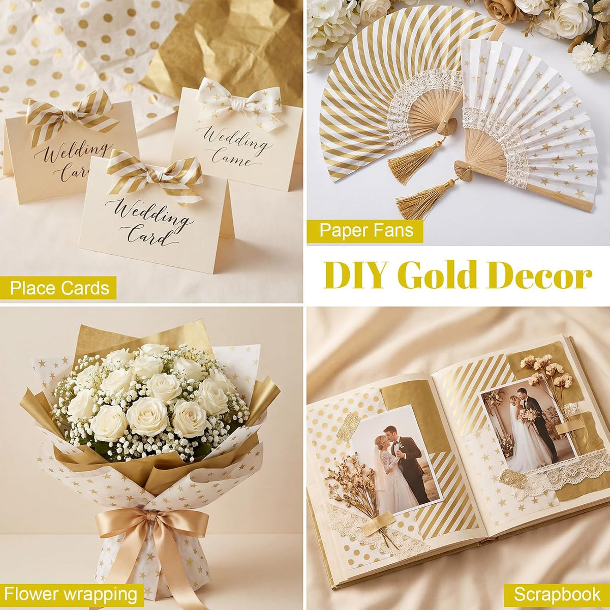 120 Sheets Gold Tissue Paper for Gift Bags 20 x 14 Inch