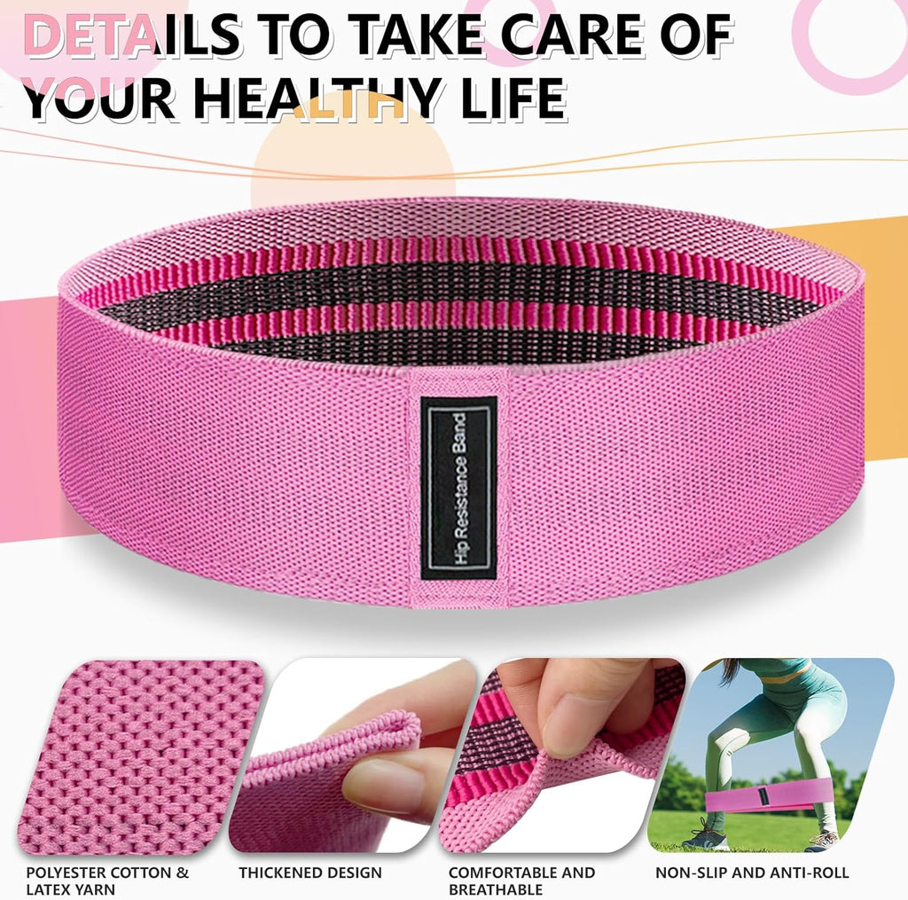 Exercise Bands, 3 Levels Fabric Resistance Bands for Working Out, Workout Bands Resistance for Women & Men