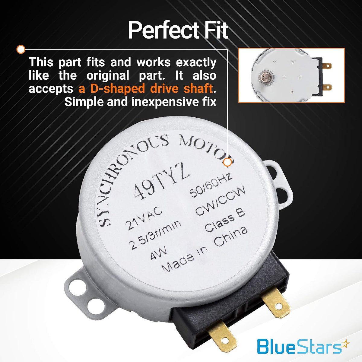 BlueStars [UPGRADED] WB26X10038 Microwave Turntable Motor