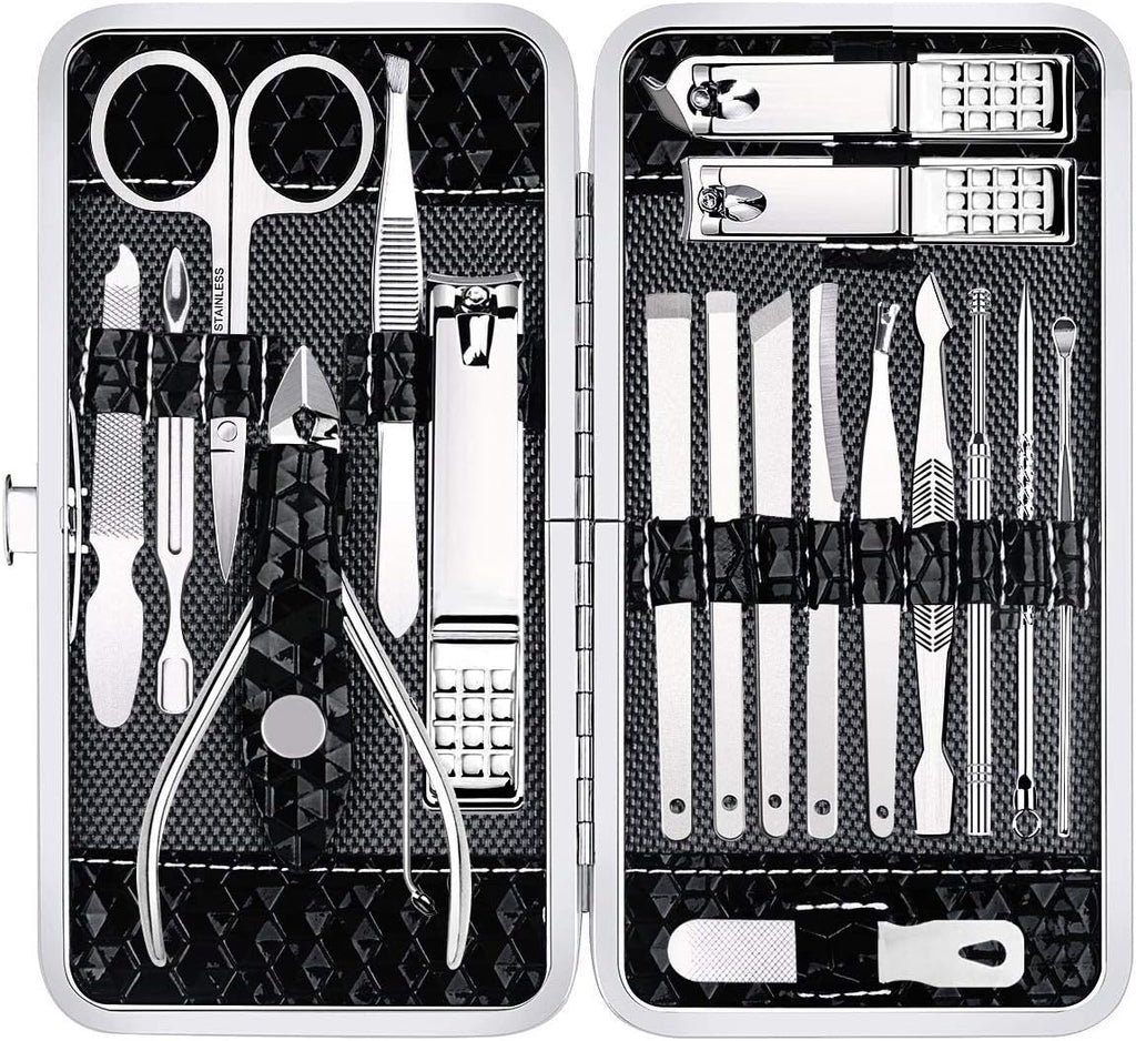 Nail Clippers Set - 18 Pcs Professional Manicure Pedicure Kit Gifts for Fathers Day Men Women, Stainless Steel