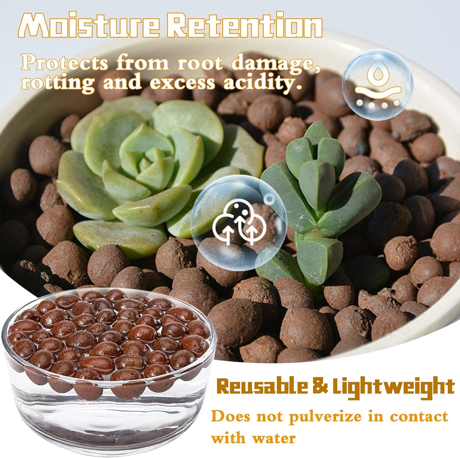 10LB Leca Clay Pebbles for Plants 4mm-16mm Clay Balls for Hydroponic | Drainage, Reusable, Aeration, Moisture