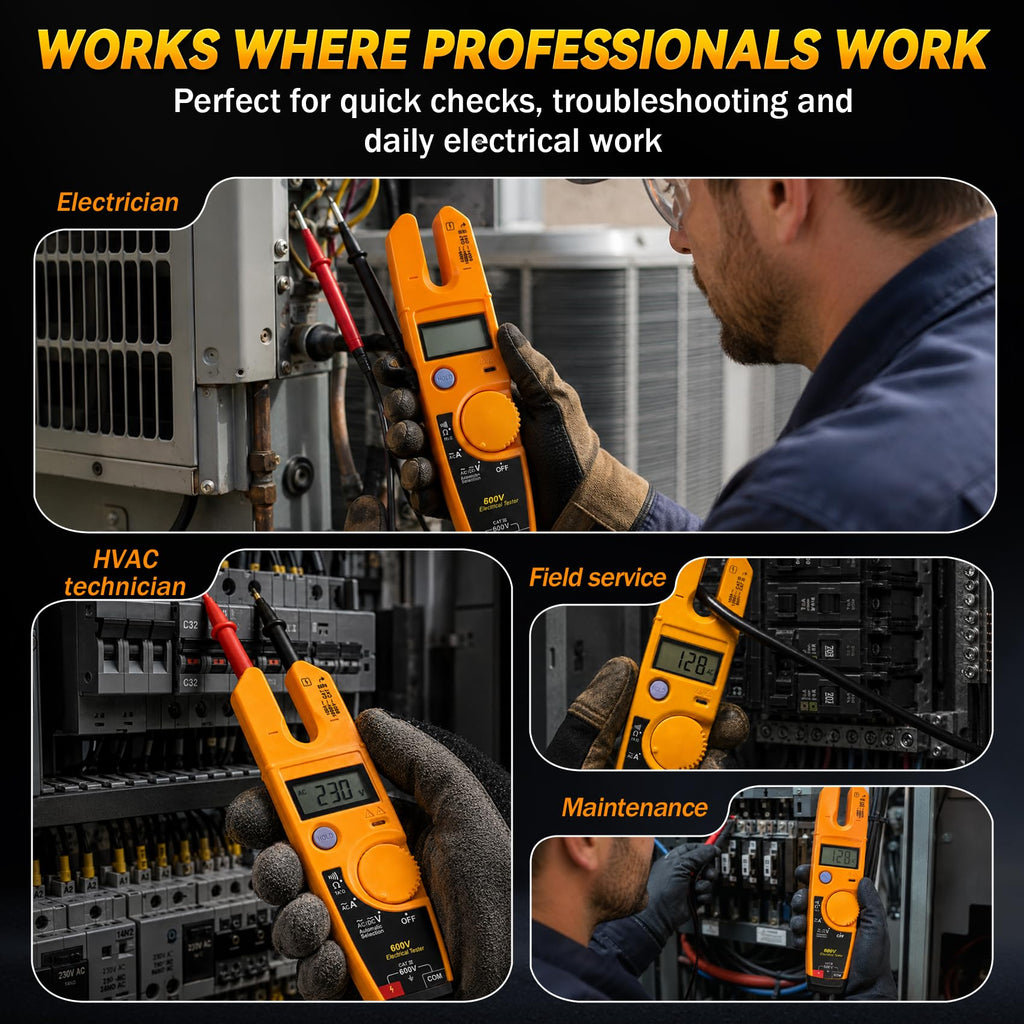 T5-600 Electrical Meter Compatible with Fluke Meter, 600V Electrical Tester