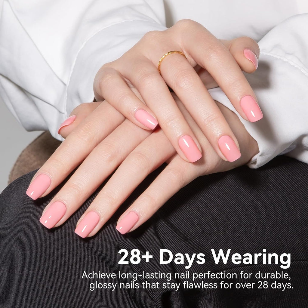 2 Pcs Gel Top Coat and Builder Gel Base Set- High Gloss Shiny Long Lasting Base Builder Nail Polish, Soak Off Nail