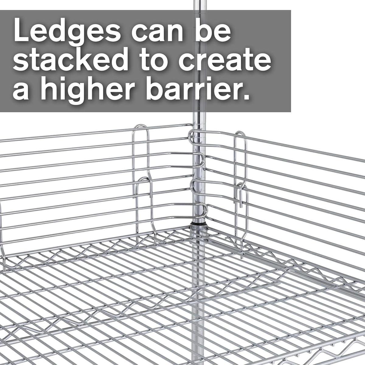 L48N-4C Super Erecta 4" High Stackable Ledge for Wire Shelving, Chrome, 48"…