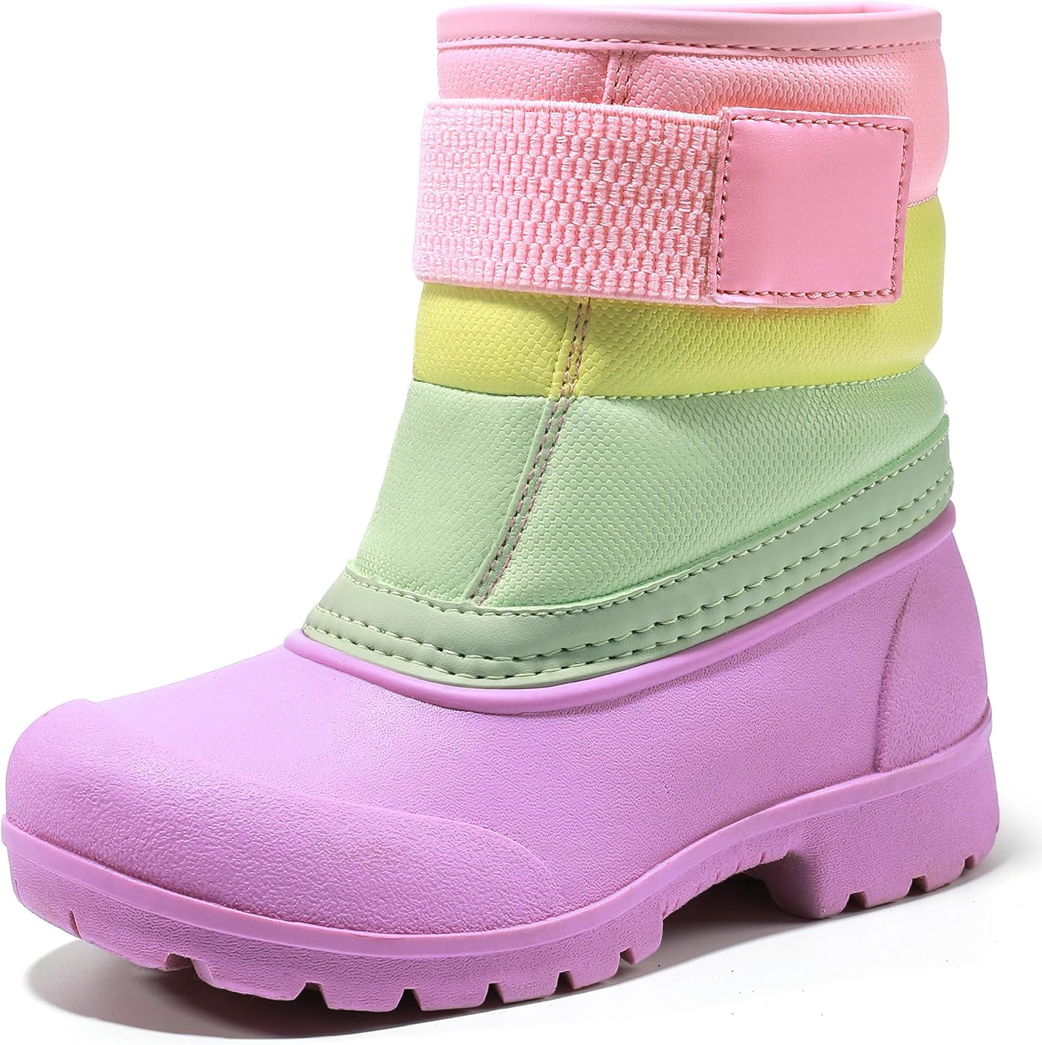 Boys Girls Winter Snow Boots Waterproof Outdoor Warm Liner Non-Slip Elastic Band Shoes for Toddler/Little Kid/Big Kid