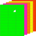 Fluorescent Shipping Address Labels,1" x 2-5/8" Neon Label 600 PCS