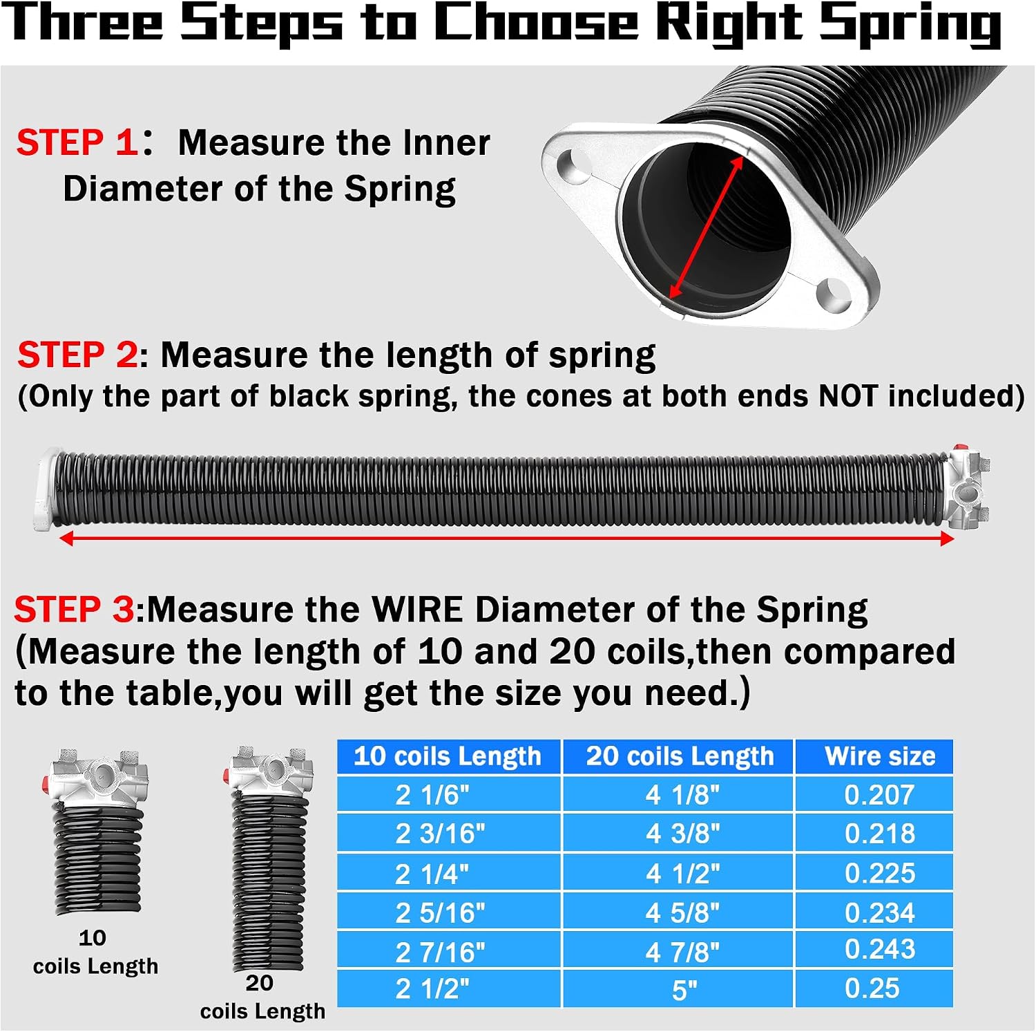 Pair of 2" Garage Door Spring (0.234X2"X29") with Winding Bars, L&R