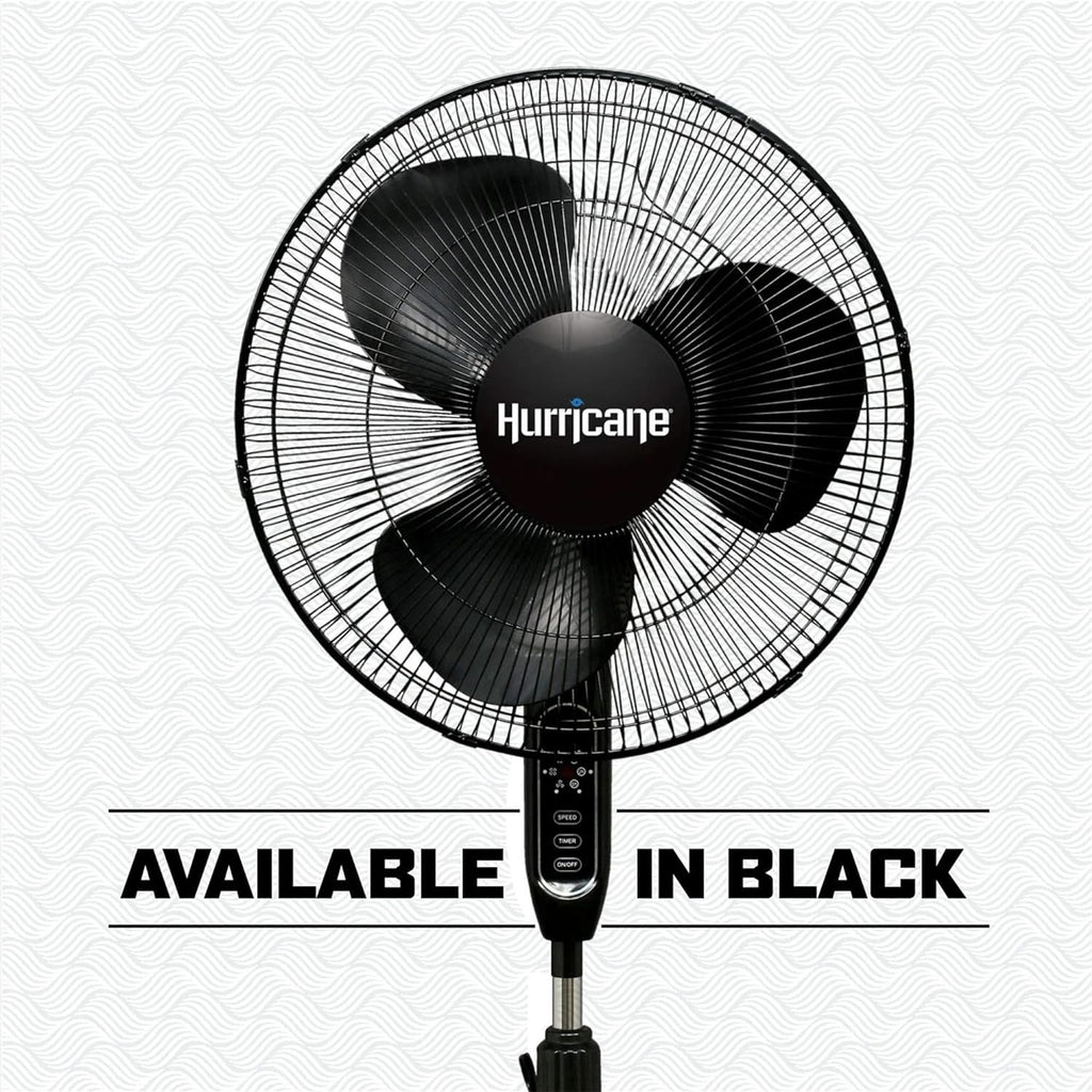 Supreme Oscillating Pedestal Fan w/Remote for Home, White, 16 in | Standing Electric Air Cooling Unit for Indoor