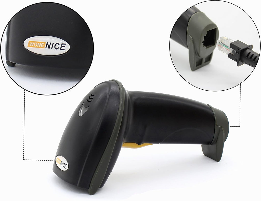 USB Laser Barcode Scanner Wired Handheld Bar Code Scanner Reader Black