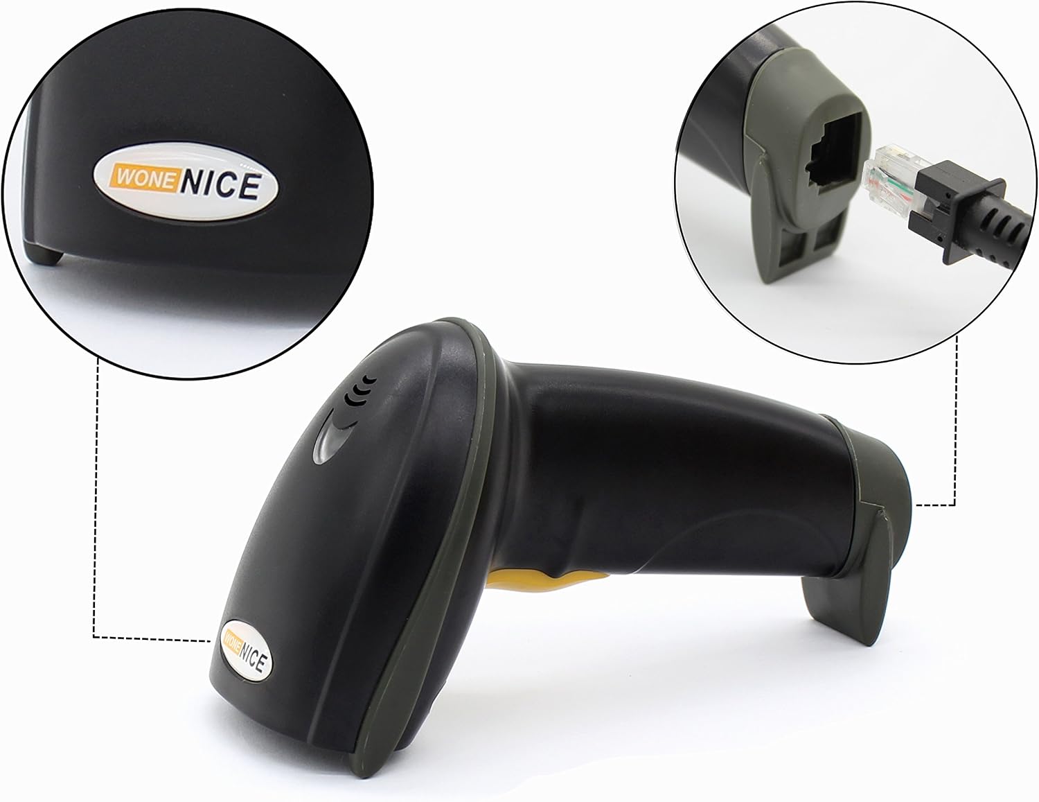 USB Laser Barcode Scanner Wired Handheld Bar Code Scanner Reader Black