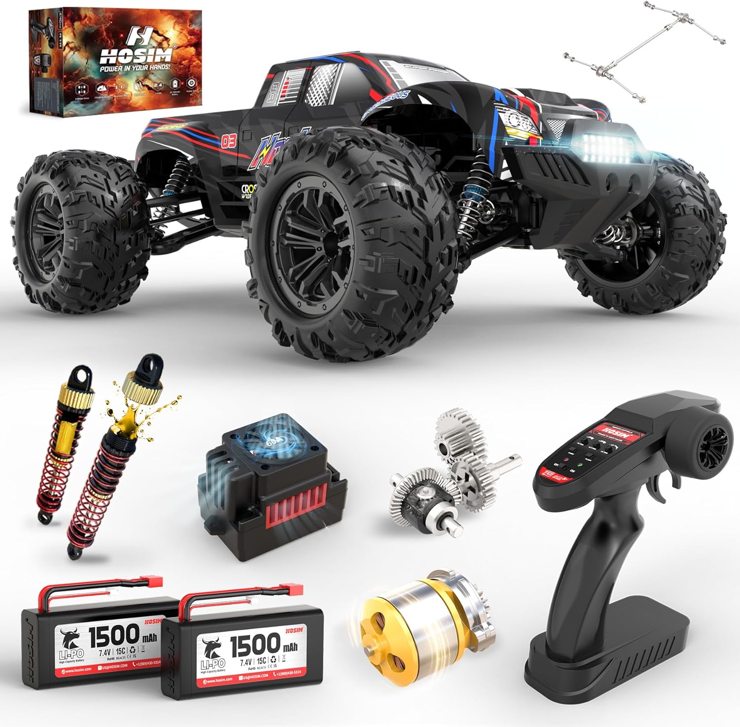 1:10 Brushless RC Cars for Adults & Boys, 60+ KMH Remote Control Car | 4WD Off Road Monster Truck, Waterproof