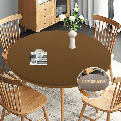 Fitted Round Table Cloth, Fits Round Tablecloth for 40-44", Coffee