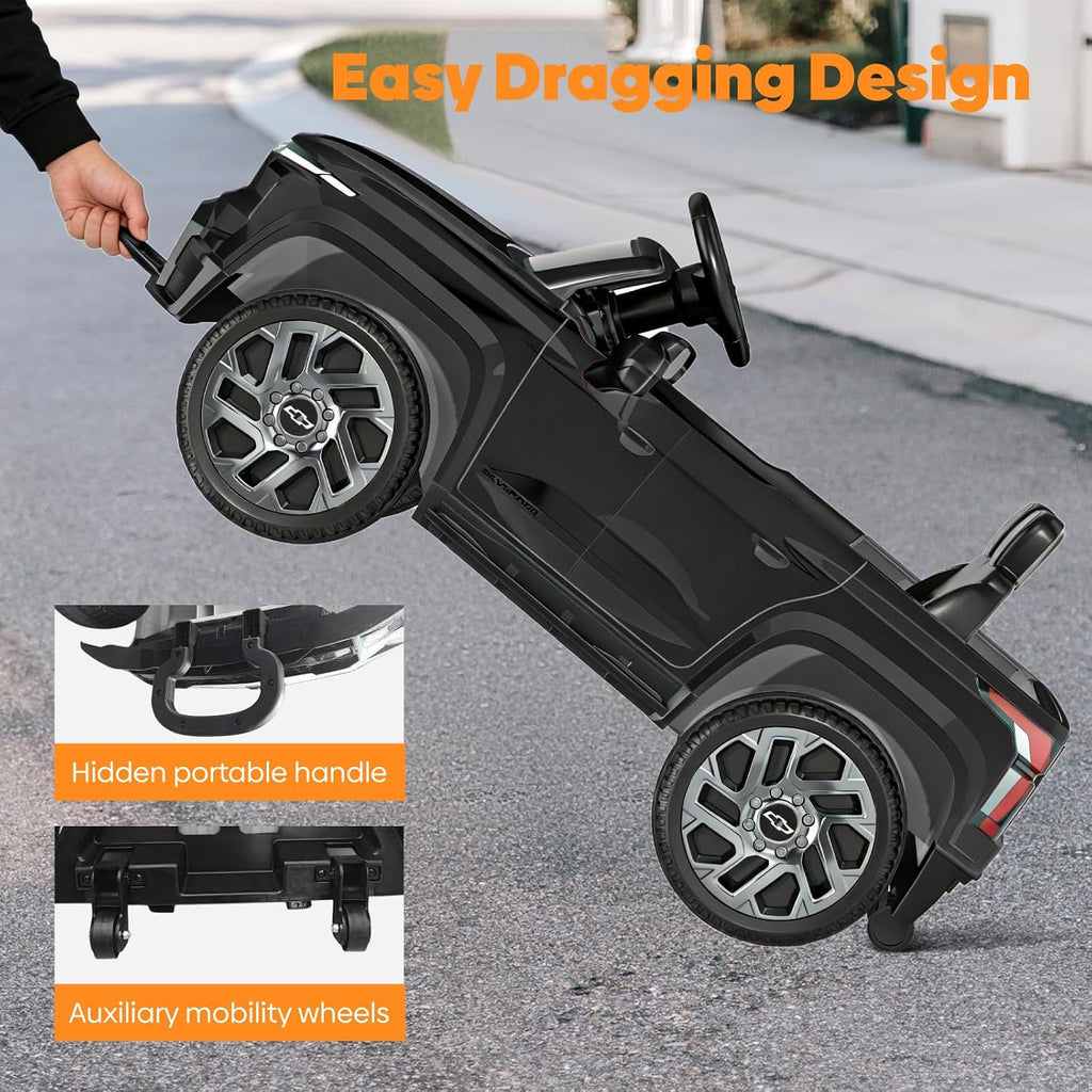 24V Licensed Chevrolet Silverado Electric Car for Kids, Ride on Toys for Toddlers with Remote Control, Soft Start