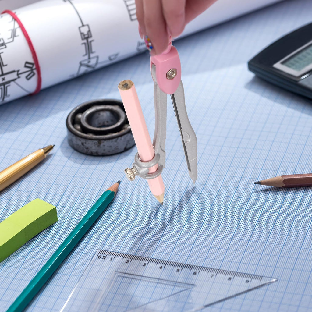 Compass Geometry Tool Protractor and Compass Set with Metal Box Drawing Compass with Rulers Math Compass Kit for