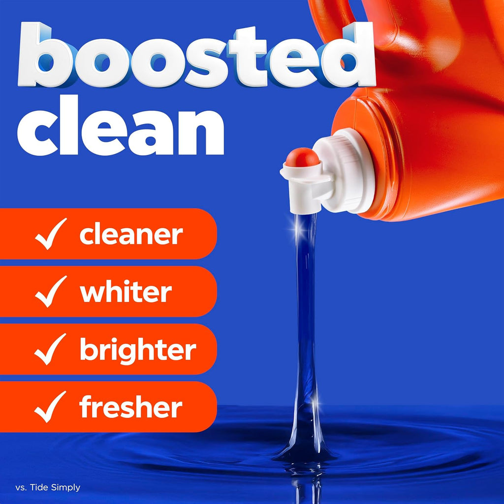 Liquid Laundry Detergent, Original Scent, 125 fl oz, 100 Loads, Boosted Clean Even in Cold Water with Concentrated