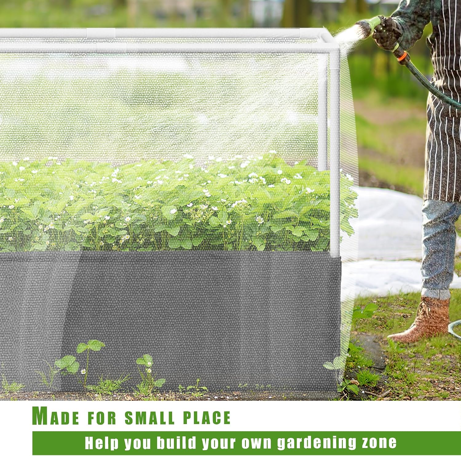 4X2.6X1.3FT Fabric Raised Garden Bed Kit, Breathable Raised Garden Bed with Cover, Garden Beds Outdoor with Plant