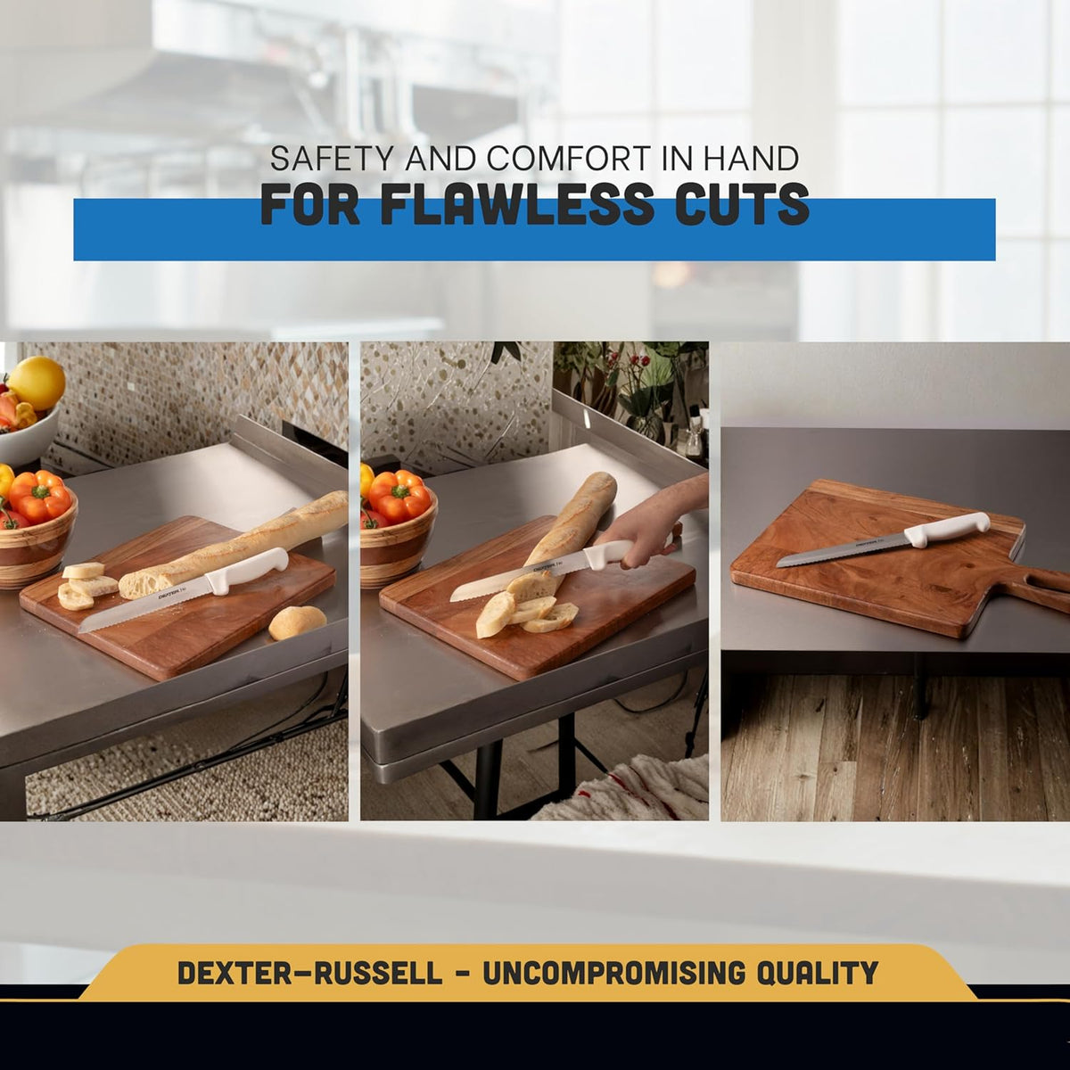 8" Scalloped Bread Knife | 31603 | High-Carbon Stainless Steel Blade with White Polypropylene Handle | NSF Certified